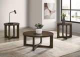 Kessler Round Sculptural Wood End Table Brown | Brown | 735997
