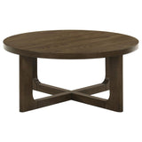 Kessler 2-piece Round Sculptural Wood Coffee Table Set Brown | Brown | 735998-S2