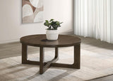 Kessler Round Sculptural Wood Coffee Table Brown | Brown | 735998