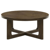 Kessler Round Sculptural Wood Coffee Table Brown | Brown | 735998