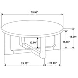 Kessler Round Sculptural Wood Coffee Table Brown | Brown | 735998