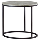 Lainey Round Faux Marble Side End Table Grey | King | Grey | Grey Faux Marble | 736027