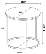Lainey Round Faux Marble Side End Table Grey | King | Grey | Grey Faux Marble | 736027