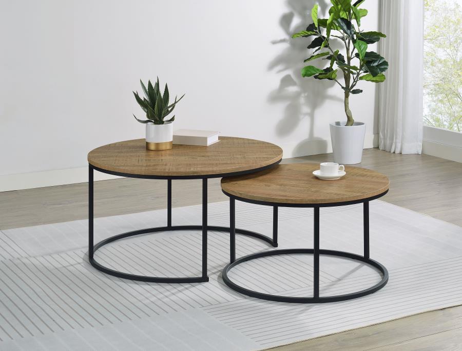 Lainey 2-piece Round Nesting Coffee Table Mango | Brown | Mango | 736030