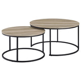 Lainey 2-piece Round Nesting Coffee Table Distressed Pine | Brown | Distressed Pine | 736040