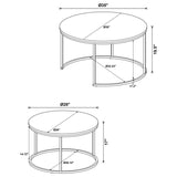 Lainey 2-piece Round Nesting Coffee Table Distressed Pine | Brown | Distressed Pine | 736040