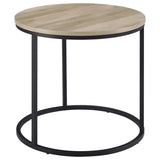 Lainey Round Occasional Side End Table Distressed Pine | Black | Distressed Pine | 736047