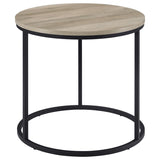 Lainey Round Occasional Side End Table Distressed Pine | Black | Distressed Pine | 736047