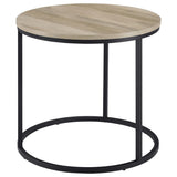 Lainey Round Occasional Side End Table Distressed Pine | Black | Distressed Pine | 736047