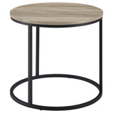 Lainey Round Occasional Side End Table Distressed Pine | Black | Distressed Pine | 736047