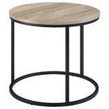 Lainey Round Occasional Side End Table Distressed Pine | Black | Distressed Pine | 736047