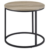 Lainey Round Occasional Side End Table Distressed Pine | Black | Distressed Pine | 736047