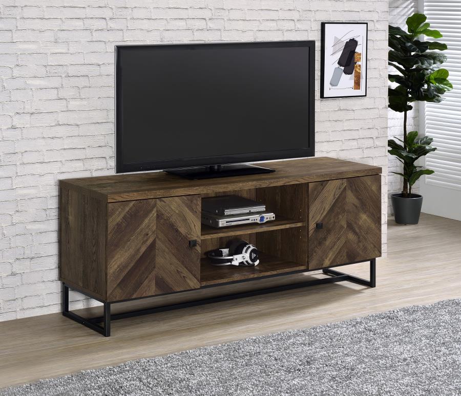 Myles 2-door Engineered Wood 60-inch TV Stand Rustic Oak | Brown | Rustic Oak | 736052
