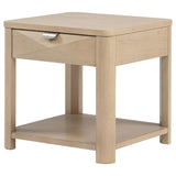 Marcelo Wood End Table with Drawer and Shelf Light Elm | Beige | Light Elm | 736057