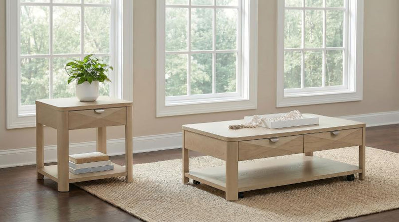 Marcelo 2-piece Coffee Table Set with Storage Light Elm
