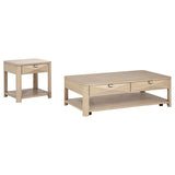 Marcelo 2-piece Coffee Table Set with Storage Light Elm | 736058-S2