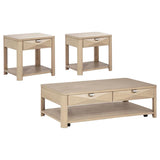 Marcelo 3-piece Coffee Table Set with Storage Light Elm | 3-piece | 736058-S3