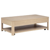Marcelo Wood Coffee Table with 2 Drawers and Shelf Light Elm | Full | Beige | Light Elm | 736058