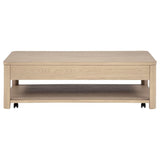 Marcelo Wood Coffee Table with 2 Drawers and Shelf Light Elm | Full | Beige | Light Elm | 736058
