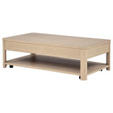 Marcelo Wood Coffee Table with 2 Drawers and Shelf Light Elm | Full | Beige | Light Elm | 736058