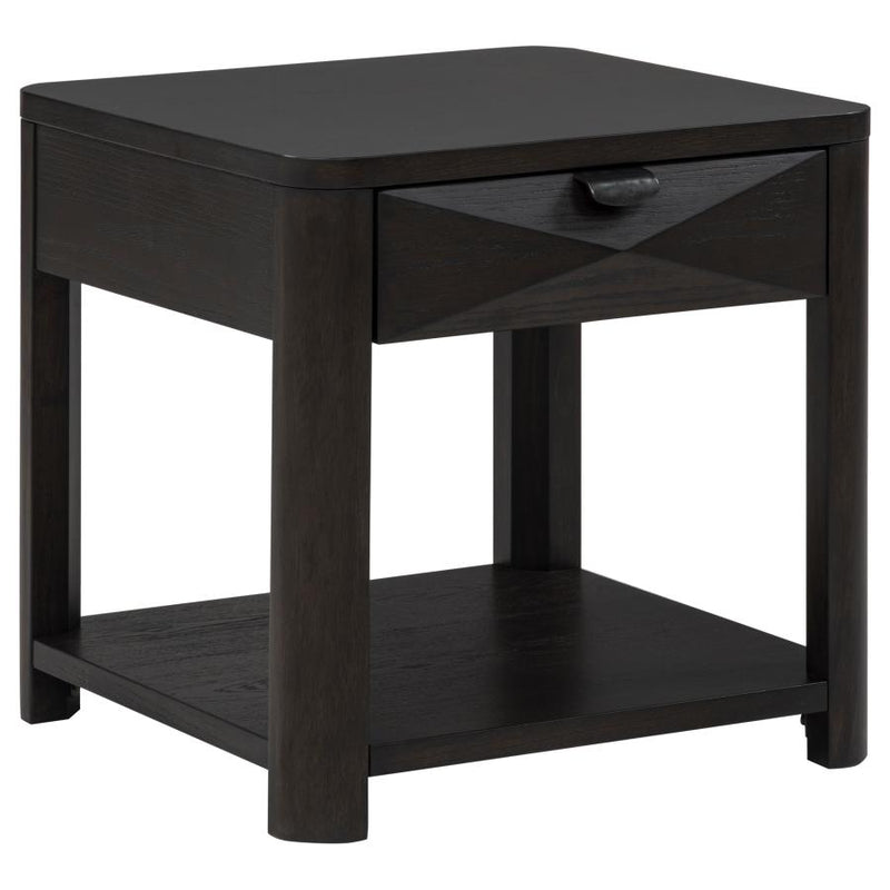Marcelo Wood End Table with Drawer and Shelf Coffee