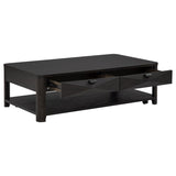 Marcelo Wood Coffee Table with 2 Drawers and Shelf Coffee | Full | Brown | Coffee | 736068