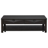Marcelo Wood Coffee Table with 2 Drawers and Shelf Coffee | Full | Brown | Coffee | 736068