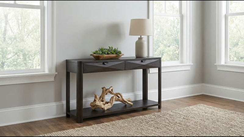 Marcelo Sofa Console Table with 2 Drawers and Shelf Coffee