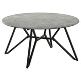 Hadi 2-piece Round SmartTop Coffee and End Table Set Cement | King | Grey | Cement | 736178-S2