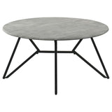 Hadi 3-piece Round SmartTop Coffee and End Table Set Cement | Grey | Cement | 736178-S3
