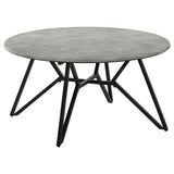 Hadi Round SmartTop Coffee Table Cement and Gunmetal | Grey | Cement | 736178