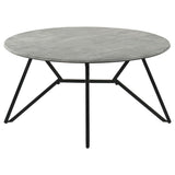 Hadi Round SmartTop Coffee Table Cement and Gunmetal | Grey | Cement | 736178