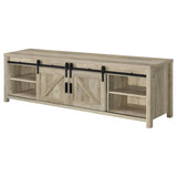 Madra 2-door Engineered Wood 79-inch TV Stand Distressed Pine | Brown | Distressed Pine | 736263