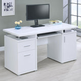 Tracy 55-inch 2-drawer Office Computer Desk White | White | 800108