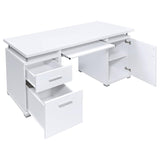 Tracy 55-inch 2-drawer Office Computer Desk White | White | 800108