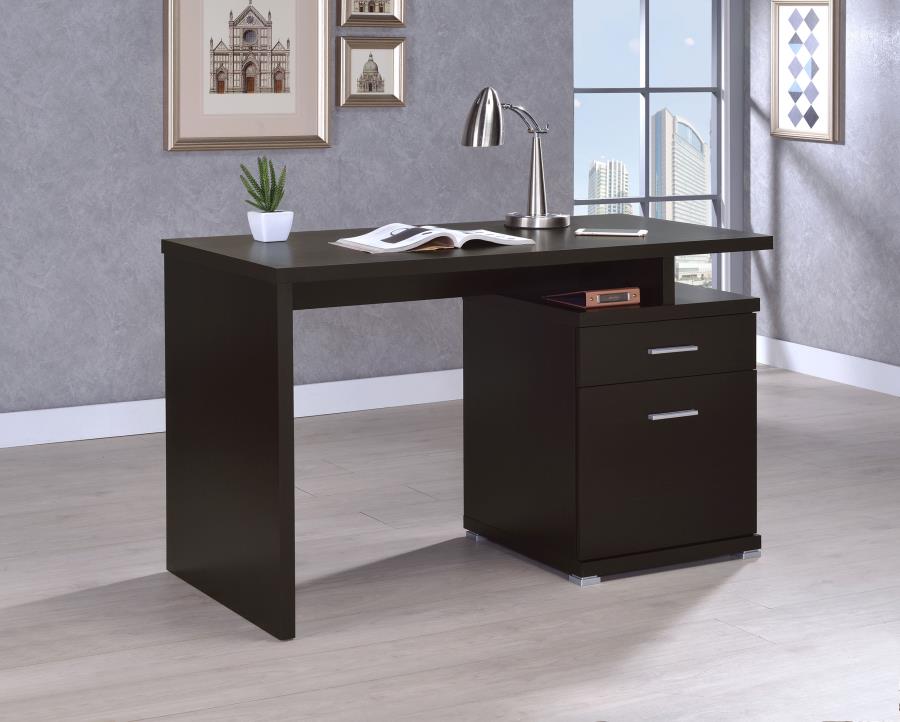 Irving 47-inch 2-drawer Office Computer Desk Cappuccino | Brown | Cappuccino | 800109