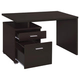 Irving 47-inch 2-drawer Office Computer Desk Cappuccino | Brown | Cappuccino | 800109