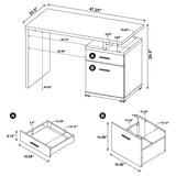 Irving 47-inch 2-drawer Office Computer Desk White | White | 800110