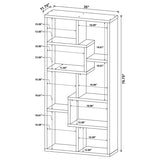 Theo 71-inch 6-shelf Bookshelf White | White | 800136