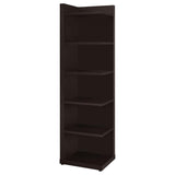 Alder 71-inch 6-shelf Corner Bookcase Cappuccino | Brown | Cappuccino | 800270