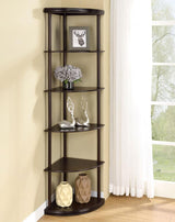 Bonwick 72-inch 5-shelf Corner Bookshelf Cappuccino | Brown | Cappuccino | 800279