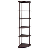 Bonwick 72-inch 5-shelf Corner Bookshelf Cappuccino | Brown | Cappuccino | 800279