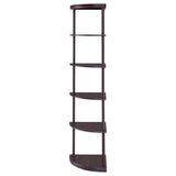 Bonwick 72-inch 5-shelf Corner Bookshelf Cappuccino | Brown | Cappuccino | 800279