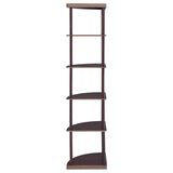 Bonwick 72-inch 5-shelf Corner Bookshelf Cappuccino | Brown | Cappuccino | 800279