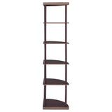 Bonwick 72-inch 5-shelf Corner Bookshelf Cappuccino | Brown | Cappuccino | 800279