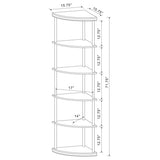 Bonwick 72-inch 5-shelf Corner Bookshelf Cappuccino | Brown | Cappuccino | 800279