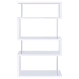 Emelle 63-inch 4-shelf Glass Panel Bookshelf White | White | 800300