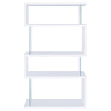 Emelle 63-inch 4-shelf Glass Panel Bookshelf White | White | 800300
