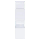 Emelle 63-inch 4-shelf Glass Panel Bookshelf White | White | 800300
