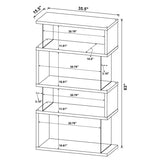 Emelle 63-inch 4-shelf Glass Panel Bookshelf White | White | 800300